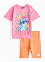 Disney Stitch Print T-Shirt & Cycling Shorts 1-2 years