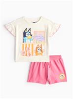 Bluey Character Print T-Shirt & Shorts 1-2 years