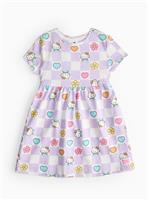 Hello Kitty Lilac Chequer Print Jersey Dress 1-2 years
