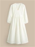 EVERBELLE White Broderie Volume Sleeve Midi Dress 18