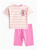 Gabby's Dollhouse Stripe T-Shirt & Shorts Set 5-6 years