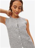 Grey Button Soft Knit Sleeveless Vest 6
