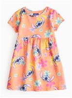 Disney Stitch Print Orange Jersey Dress 2-3 years