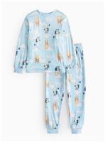 Bluey Character Print Blue Slinky Fleece Pyjamas 2-3 years