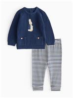 Peter Rabbit Embroidered Knitted Jumper & Stripe Leggings 9-12 months