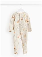 Winnie the Pooh Print Beige 2.5 Tog Sleepsuit Up to 1 mth