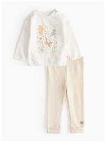 Unisex Winnie The Pooh Sweatshirt & Leggings Set with Grow with Me Hems 9-12 months