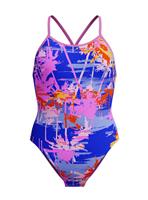 SPEEDO Girls Allover Digital V Back Swimsuit 5-6 Years