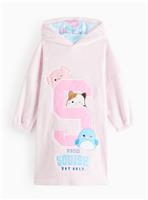 Squishmallows Pink Varsity Fleece Hooded Blanket 7-8 years