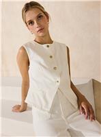 EVERBELLE White Denim Waistcoat 12