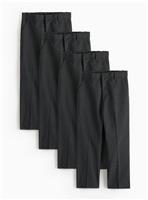 4 Pack Grey Trousers with Reinforced Knees & Extendable Hem Generous Fit 5 years