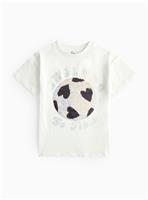 Sequin Football Design T-Shirt 6 years