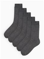 Charcoal Grey Ankle Socks 5 Pack 9-12