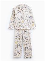 Harry Potter Printed Cream Sparkle Slinky Fleece Pyjamas 6-7 years