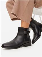 Black Faux Leather Chelsea Boots 4