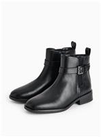 Black Faux Leather Chelsea Boots 6