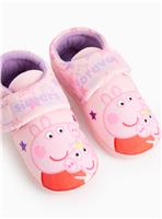 Peppa Pig Print Pink Cupsole Slippers 6-7 Infant