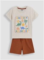 JOJO MAMAN B&Eacute;B&Eacute; 2-Piece Dinosaur Print T-Shirt & Short Set 5-6 Years