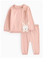 Pink Bunny Knitted Jumper & Leggings Set 18-24 months