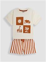 JOJO MAMAN BÉBÉ 2-Piece Safari Print & Stripe Short Set 18-24 months