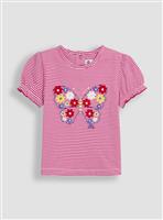 JOJO MAMAN BÉBÉ Butterfly Applique Puff Sleeve T-Shirt 18-24 months