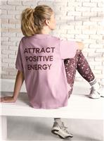 REAKTIV Mauve Logo Oversized Tee L