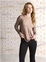 REAKTIV Yoga Long Sleeve Taupe Marl Top XL