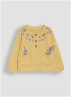 JOJO MAMAN B&Eacute;B&Eacute; Bunny Applique Pet In Pocket Cardigan 6-12 months