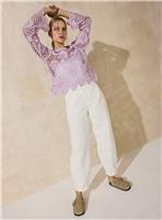 EVERBELLE White Denim Seamed Barrel Leg Jeans 20