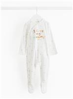 I Love My Mummy Slogan Star Print Sleepsuit Newborn