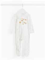 I love My Daddy Slogan Star Print Sleepsuit Newborn