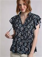 WEIRD FISH Lucetta Crepe Printed Blouse 10