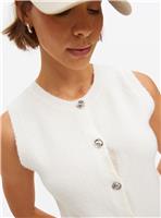 Cream Button Soft Knit Sleeveless Vest 24