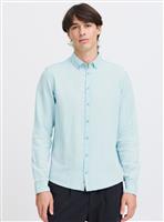 CASUAL FRIDAY Light Blue Linen Mix Chambray Shirt M