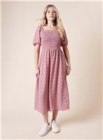 DOROTHY PERKINS Ditsy Shirred Bodice Midaxi Dress 8
