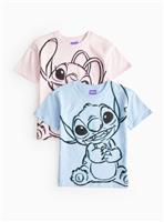 Disney Stitch Blue & Pink T-Shirts 2 Pack 10 years
