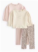 Pink & Leopard Print Top & Leggings Set 2 Pack Up to 3 mths
