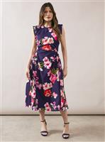 WALLIS Printed Bead Detail Midi Dress 20