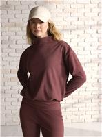 REAKTIV Dark Red Luxe Lounge High Neck Soft Touch Top XL
