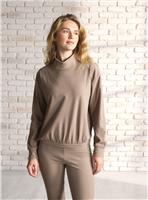 REAKTIV Taupe Luxe Lounge High Neck Soft Touch Top XL