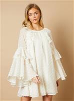 OASIS Dobby Chiffon Ruffle Sleeve Mini Dress 12