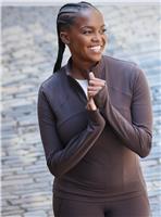 REAKTIV Mauve Yoga Funnel Neck Half Zip Top M