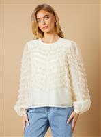 OASIS Ruffle Detail Long Sleeve Blouse 18