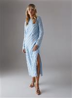 WAREHOUSE Fluffy Slash Neck Column Midi Dress 10