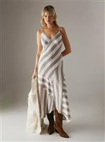 WAREHOUSE Cutabout Stripe Strappy Midi Slip Dress 14
