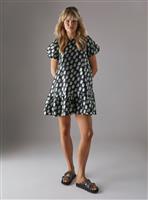WAREHOUSE Organza Puff Sleeve Swing Mini Dress 8