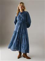 WAREHOUSE Broderie Drawstring Waist Midi Dress 8