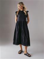 WAREHOUSE Broderie Mix Tiered Midi Dress 6