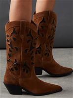 WAREHOUSE Faith For Warehouse: Sadie Suede Cutout Western Boots 6