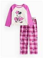 Disney Minnie Mouse Printed Pink Check Pyjamas 3-4 years